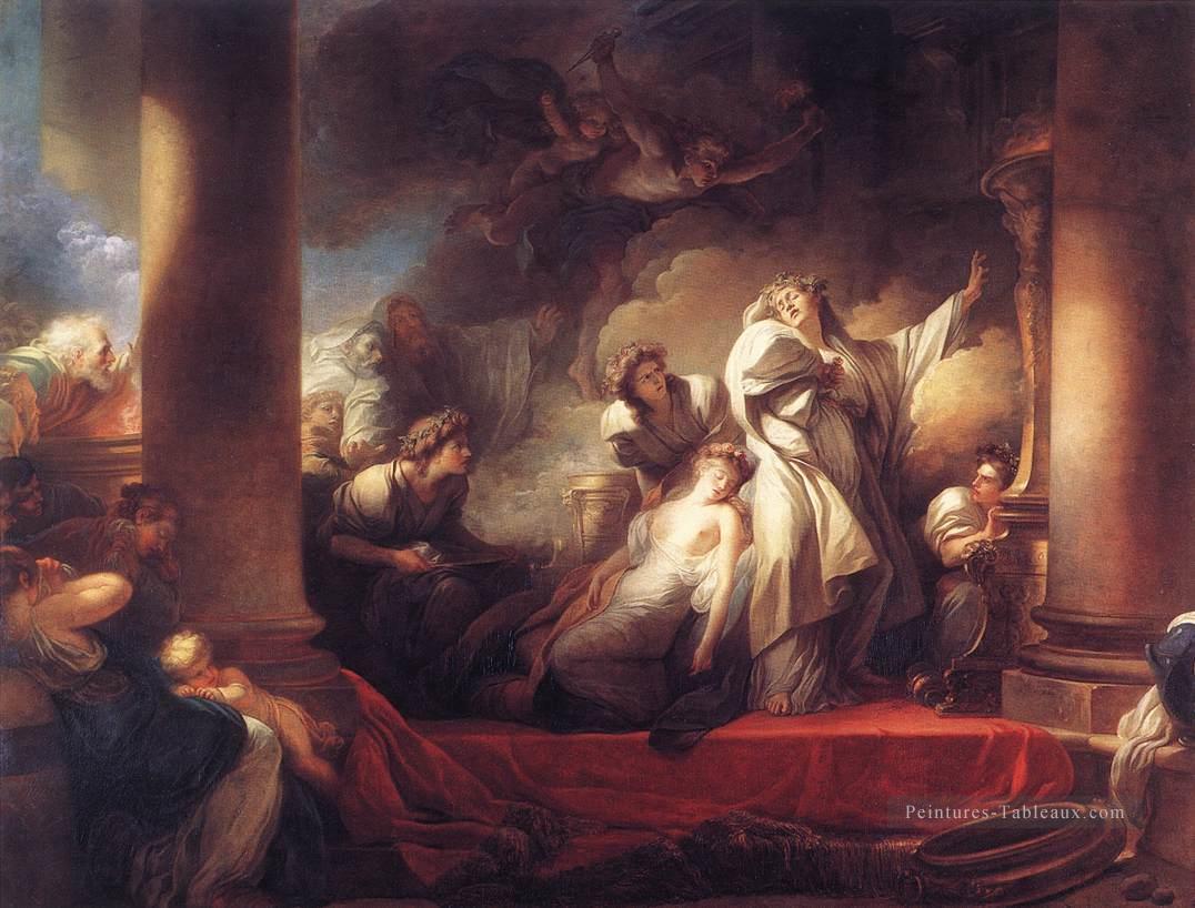 Coresus se sacrifiant pour sauver Callirhoe Rococo hédonisme érotisme Jean Honoré Fragonard Peintures à l'huile